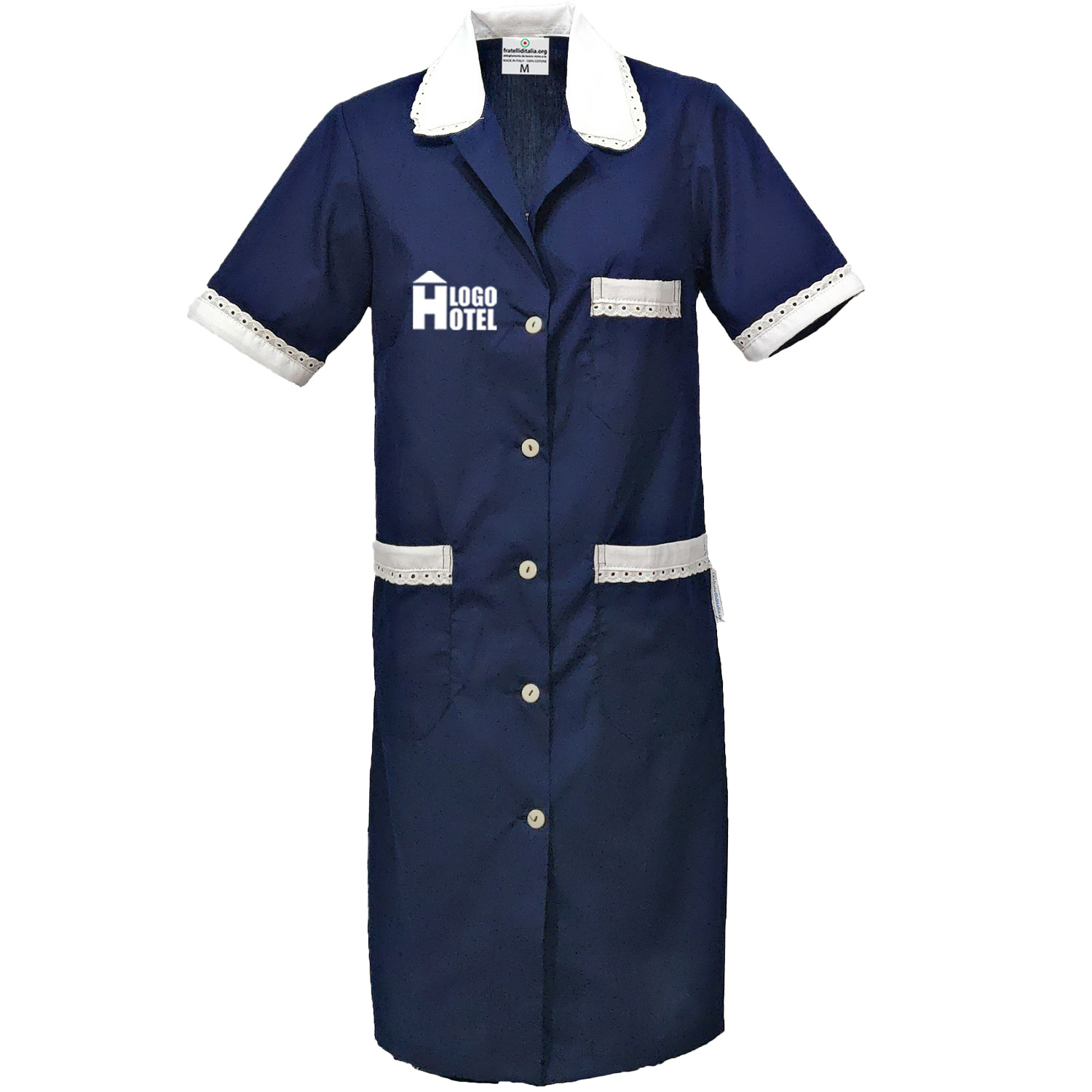 Kit Governante e Cameriera Hotel Grembiule e Camice a Mezza Manica Personalizzabile con Logo e Nome